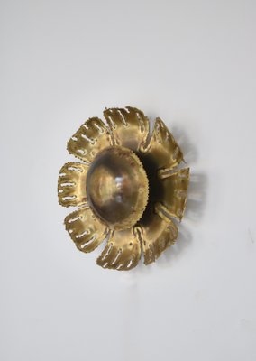 Brutalist Brass Wall Sconces Flower by Holm Sørensen & Co, Denmark, 1960s, Set of 2-WRF-1144512