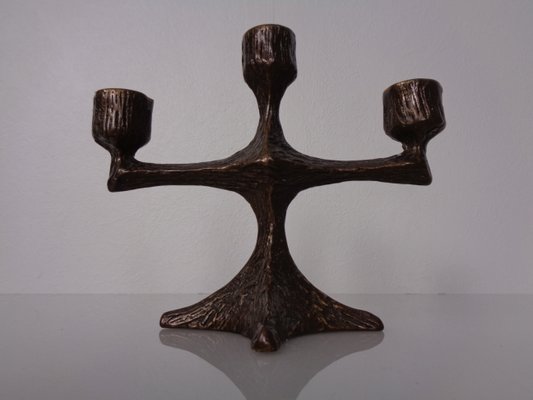 Brutalist Bronze Candleholder, 1960s-RDW-2040176