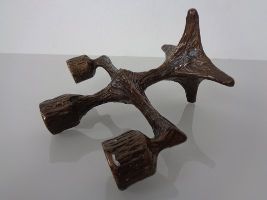 Brutalist Bronze Candleholder, 1960s-RDW-2040176