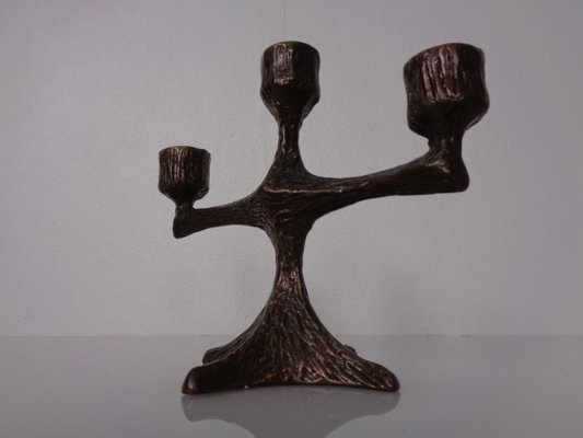 Brutalist Bronze Candleholder, 1960s-RDW-2040176