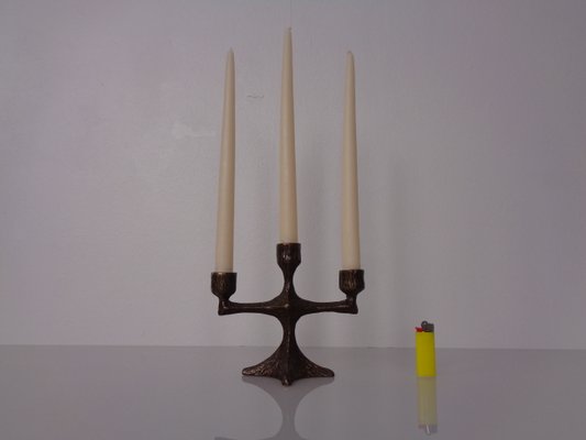 Brutalist Bronze Candleholder, 1960s-RDW-2040176