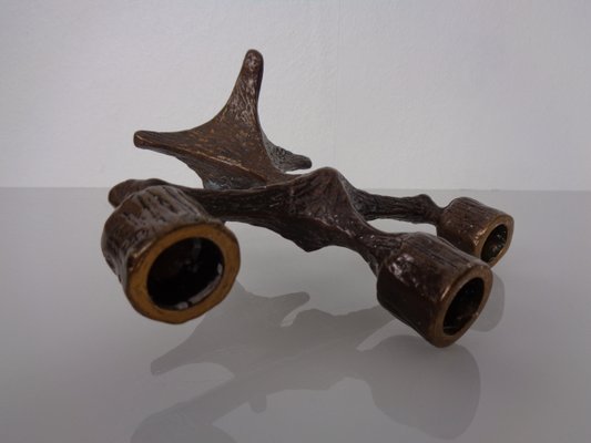 Brutalist Bronze Candleholder, 1960s-RDW-2040176