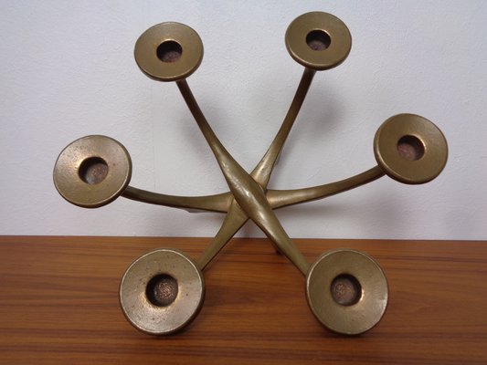 Brutalist Bronze Candleholder by Michael Harjes, 1960s-RDW-1729954