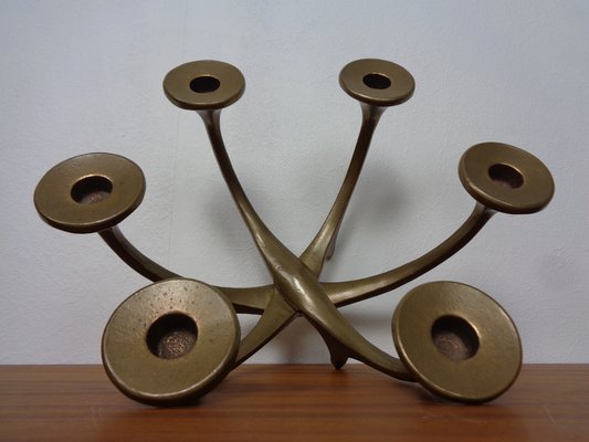 Brutalist Bronze Candleholder by Michael Harjes, 1960s-RDW-1729954