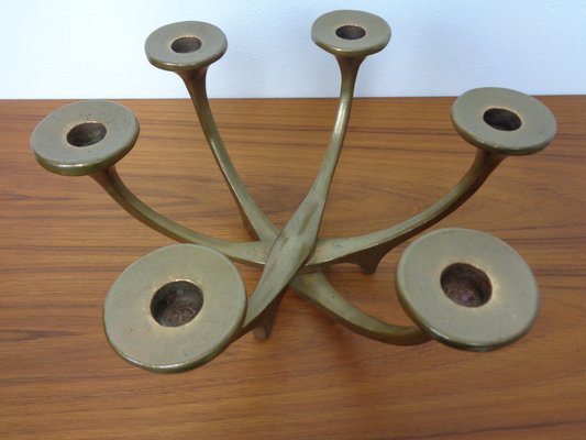 Brutalist Bronze Candleholder by Michael Harjes, 1960s-RDW-1729954