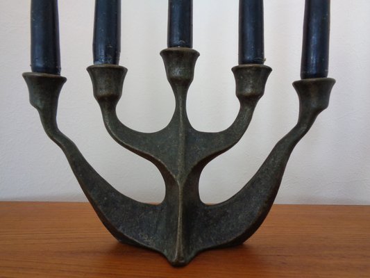 Brutalist Bronze Candleholder by Michael Harjes, 1960s-RDW-1363542