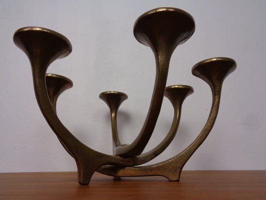 Brutalist Bronze Candleholder by Michael Harjes, 1960s-RDW-1729954