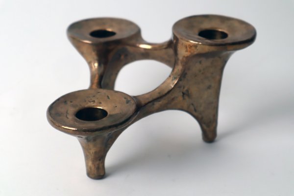 Brutalist Bronze Candlestick Candleholders from Harjes-ESB-1438350