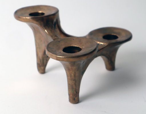 Brutalist Bronze Candlestick Candleholders from Harjes-ESB-1438350