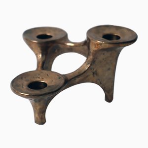 Brutalist Bronze Candlestick Candleholders from Harjes-ESB-1438350