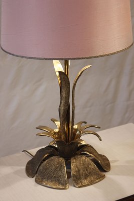 Brutalist Bronze Floral Lamp, 1970s-WEQ-1150732