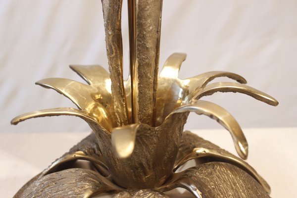 Brutalist Bronze Floral Lamp, 1970s-WEQ-1150732