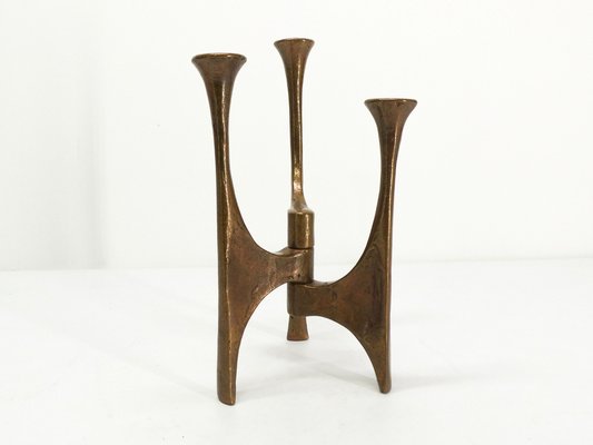 Brutalist Bronze Tripod Candleholder by Michael Harjes, 1960-DQG-1812792