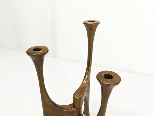 Brutalist Bronze Tripod Candleholder by Michael Harjes, 1960-DQG-1812792