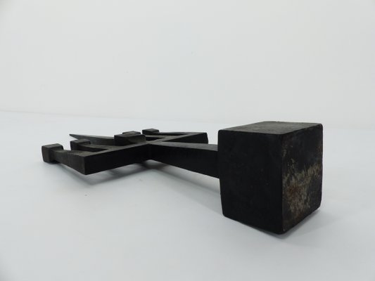 Brutalist Candelabra in Black Forged Steel, 1950s-DQG-2019903