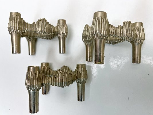 Brutalist Candleholders from Quist, 1970s, Set of 3-WZZ-1789232