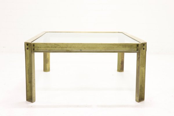 Brutalist Cast Brass Model T09 Embassy Coffee Table by Peter Ghyczy, 1970s-VV-548414