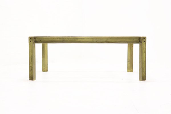 Brutalist Cast Brass Model T09 Embassy Coffee Table by Peter Ghyczy, 1970s-VV-548414