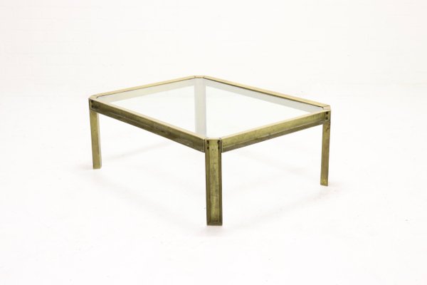 Brutalist Cast Brass Model T09 Embassy Coffee Table by Peter Ghyczy, 1970s-VV-548414