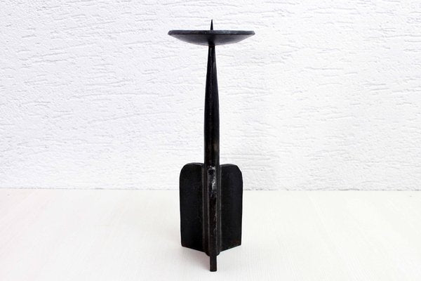 Brutalist Cast Iron Candlestick, 1950s-BQF-1401242