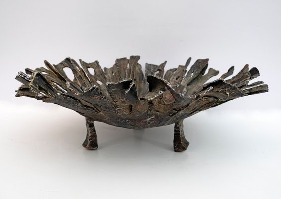 Brutalist Centerpiece in Forged Iron by Salvino Marsura, 1970s-FER-1326490