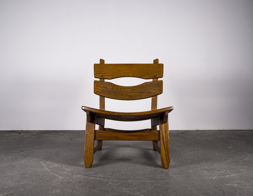 Brutalist Chair in Oak by Dittmann & Co for Awa Radbound, 1960s-VLO-1029718