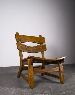 Brutalist Chair in Oak by Dittmann & Co for Awa Radbound, 1960s-VLO-1029718