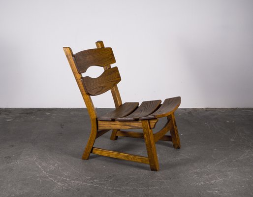 Brutalist Chair in Oak by Dittmann & Co for Awa Radbound, 1960s-VLO-1029718