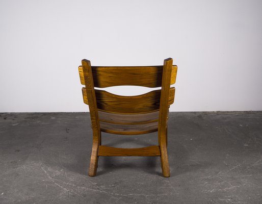 Brutalist Chair in Oak by Dittmann & Co fort Awa Radbound, 1960s-VLO-1029720