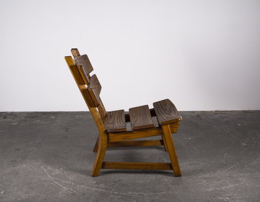 Brutalist Chair in Oak by Dittmann & Co fort Awa Radbound, 1960s-VLO-1029720