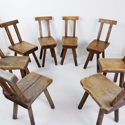 Brutalist Chairs attributed to Mobichalet, Belgium, 1960s, Set of 4-JG-1777676