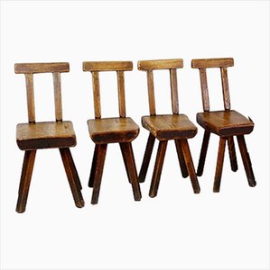 Brutalist Chairs attributed to Mobichalet, Belgium, 1960s, Set of 4-JG-1777676