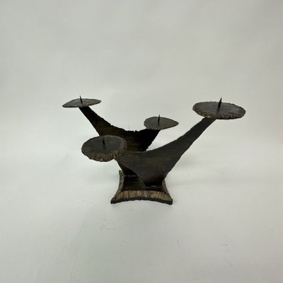 Brutalist Church Bronze Candleholder, 1970s-BGP-1720227