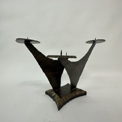 Brutalist Church Bronze Candleholder, 1970s-BGP-1720227