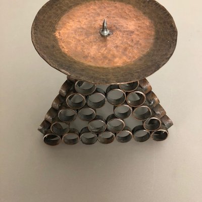 Brutalist Copper Candleholder, Austria, 1950-QZ-1133563