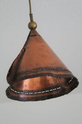 Brutalist Copper Pendant Lamp, 1960s-ESB-1376869