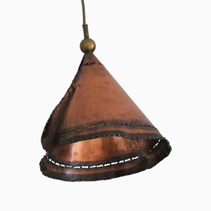 Brutalist Copper Pendant Lamp, 1960s-ESB-1376869