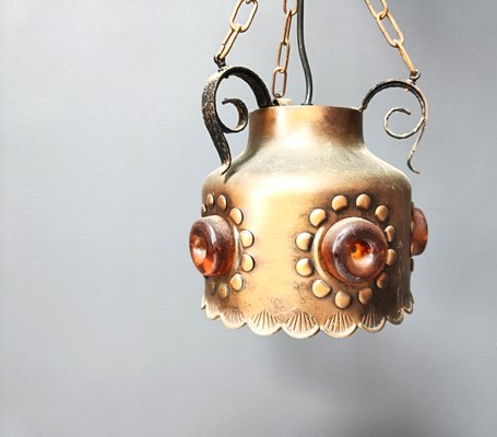 Brutalist Copper Pendant Light, 1970s-IRH-2035773