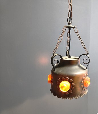 Brutalist Copper Pendant Light, 1970s-IRH-2035773