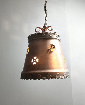 Brutalist Copper Pendant Light, 1970s-IRH-2035918