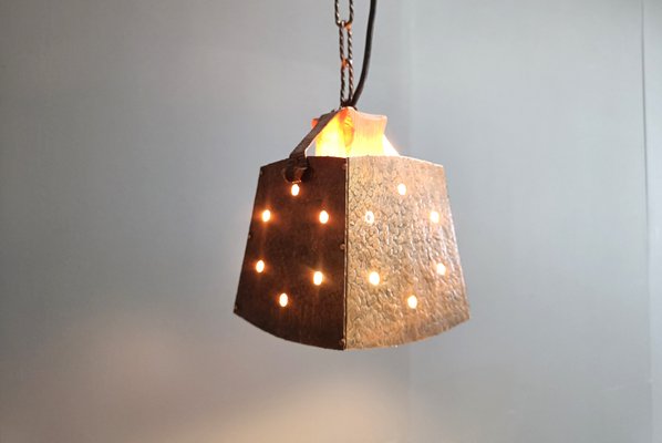 Brutalist Copper Pendant Light, 1970s-IRH-2035931