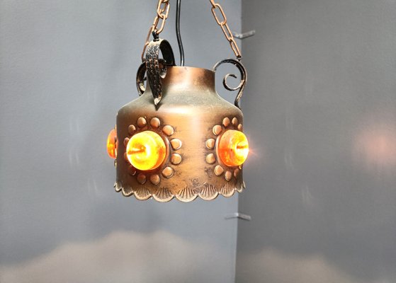 Brutalist Copper Pendant Light, 1970s-IRH-2035773