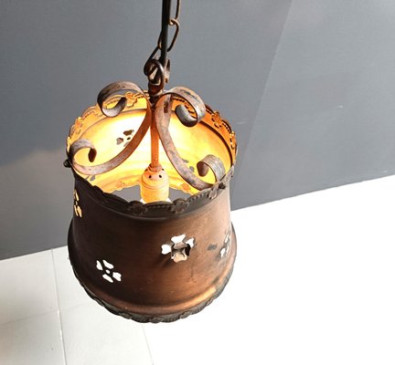 Brutalist Copper Pendant Light, 1970s-IRH-2035918