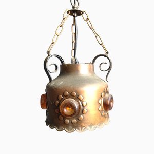 Brutalist Copper Pendant Light, 1970s-IRH-2035773