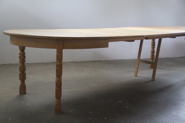 Brutalist Danish Extending Dining Table in Oak, 1960s-QNP-2016536