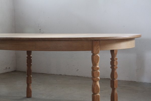 Brutalist Danish Extending Dining Table in Oak, 1960s-QNP-2016536