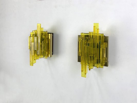 Brutalist Danish Wall Lamps by Claus Bolby for Cebo Industri, 1970s, Set of 2-ZM-1641161