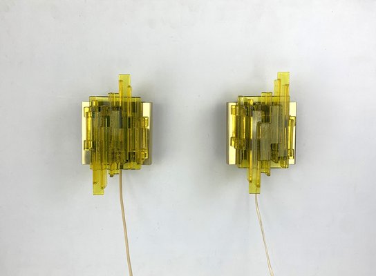 Brutalist Danish Wall Lamps by Claus Bolby for Cebo Industri, 1970s, Set of 2-ZM-1641161