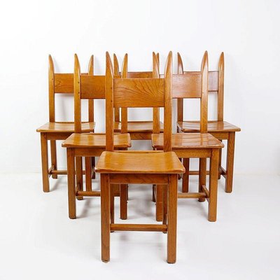 Brutalist Dining Chairs, 1970s, Set of 6-JG-1797704