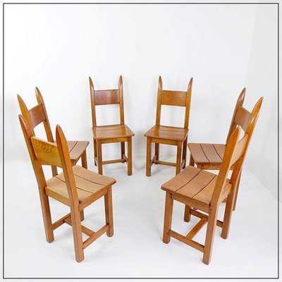 Brutalist Dining Chairs, 1970s, Set of 6-JG-1797704